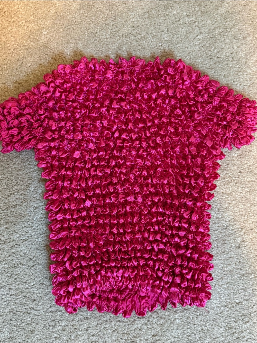 Y2K Popcorn Pink Ruffle Magic Textured Top Juniors